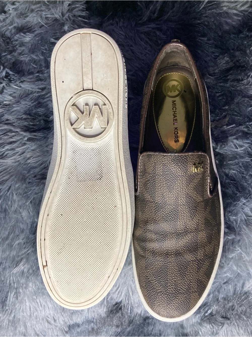 Michael Kors Brown Logo Slip-On Sneakers